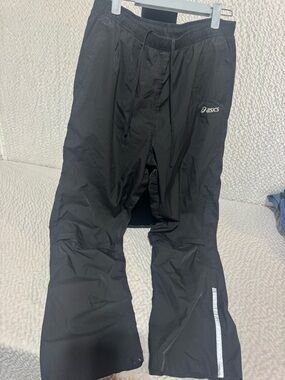 Asics Black Athletic Pants with White Logo